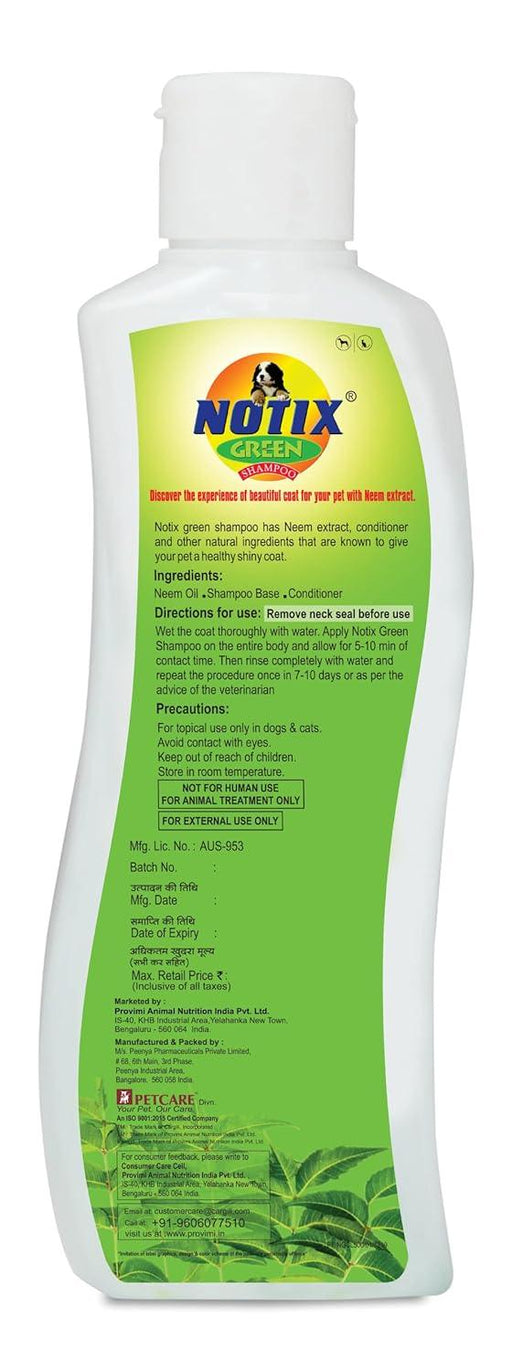 Petcare Notix Green Herbal Neem Shampoo For Dogs - Ofypets