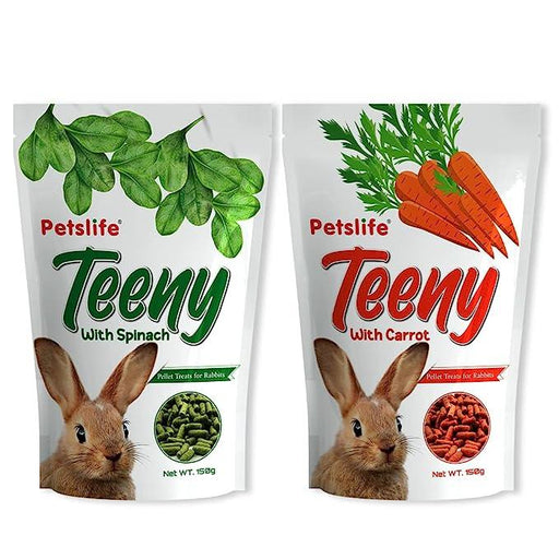 Petslife Teeny Rabbit Spinach or Carrot Pellet Treats - Ofypets