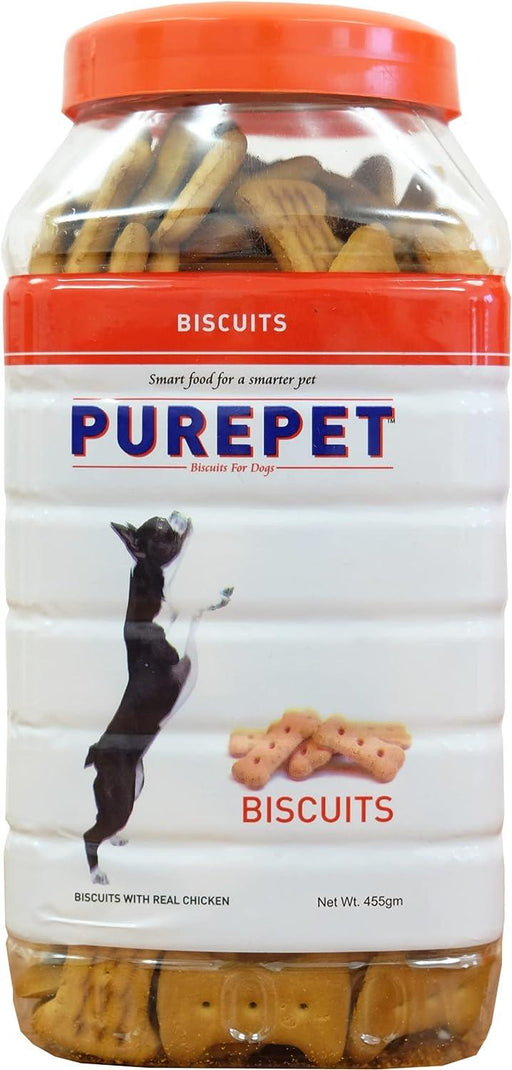 Purepet Biscuits Dog Treats Real Chicken Flavour Jar - Ofypets