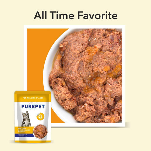 Purepet Real Tuna and Chicken Liver in Gravy Wet Food for Cats and Kittens - Ofypets