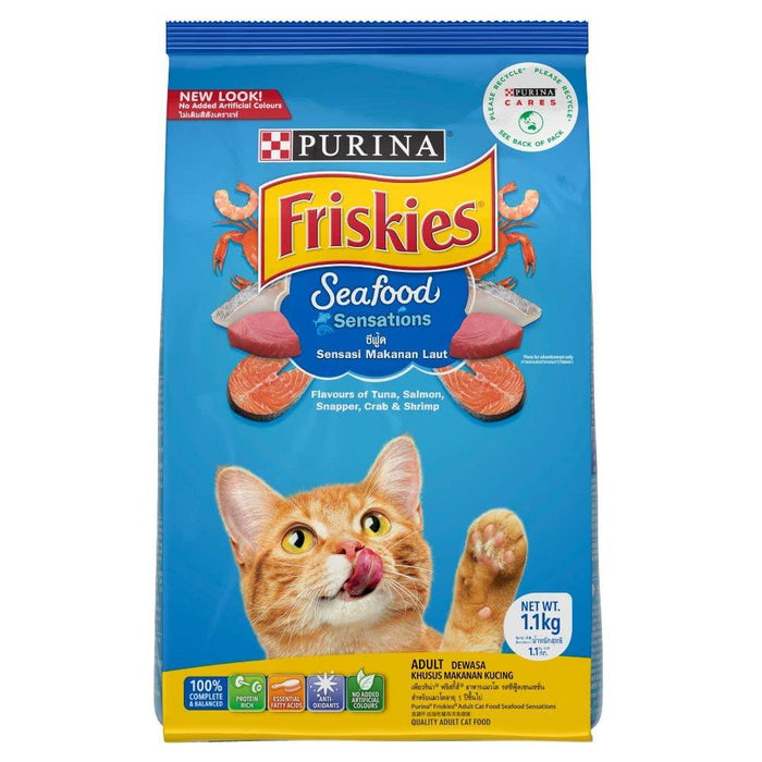 Purina Friskies Seafood Sensations Tuna Salmon Whitefish Crab Shrimp Adult Cat Food - Ofypets