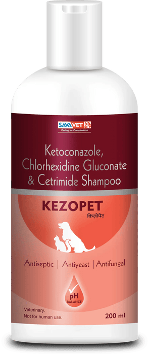 Savavet Kezopet Ketoconazole, Chlorhexidine and Cetrimide Medicated Shampoo for Dogs and Cats - Ofypets