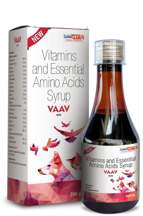 Savavet VAAV Multivitamins and Essential Amino Acids Syrup for Birds, Cats and Dogs - Ofypets