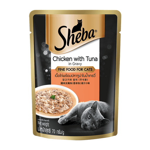 Sheba Chicken with Tuna in Gravy for Cat Wet Food - Ofypets