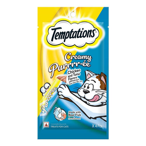 Temptations Creamy Purrrr-ee Chicken & Tuna Flavor Cat Treats - Ofypets