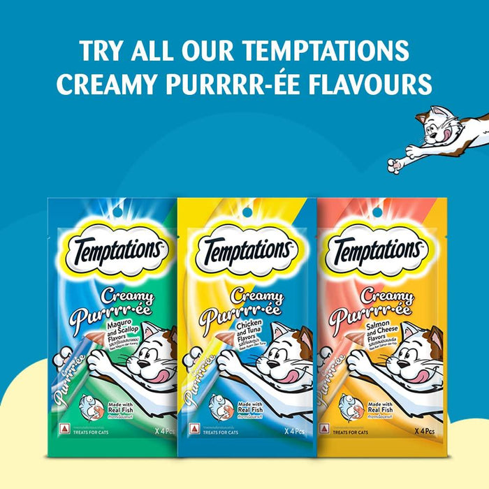 Temptations Creamy Purrrr-ee Chicken & Tuna Flavor Cat Treats - Ofypets