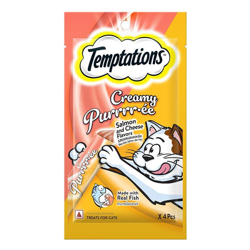 Temptations Creamy Purrrr-ee Salmon & Cheese Flavor Cat Treats - Ofypets