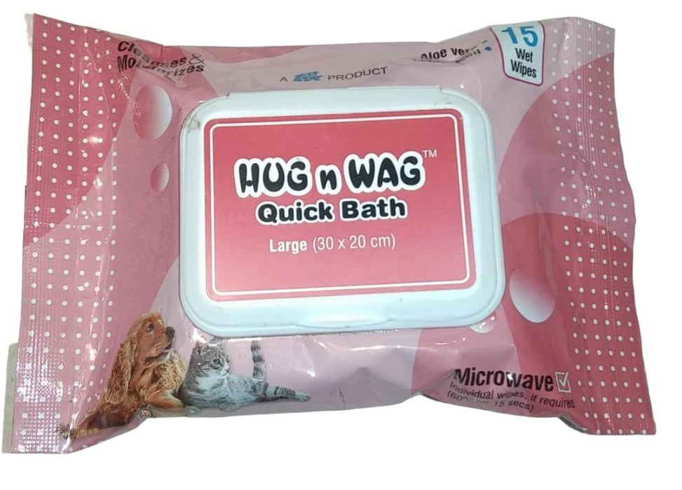 TTK Hug N Wag Quick Bath Towels Large Wet Wipes for Grooming Pets - Ofypets