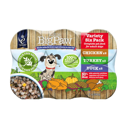 Little Big Paw Variety Pack 6 Units 390g Chicken Duck Turkey