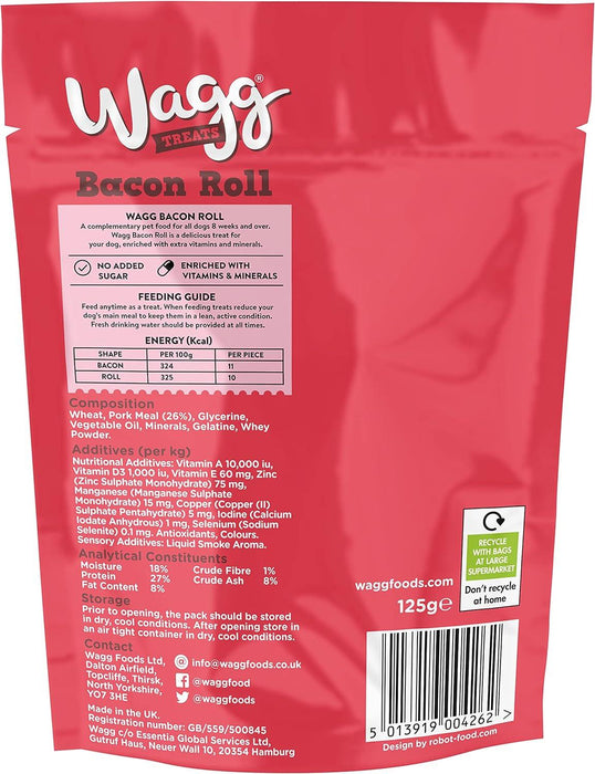 Wagg Bacon Roll Tasty Bites Oven Baked Dog Treats - Ofypets