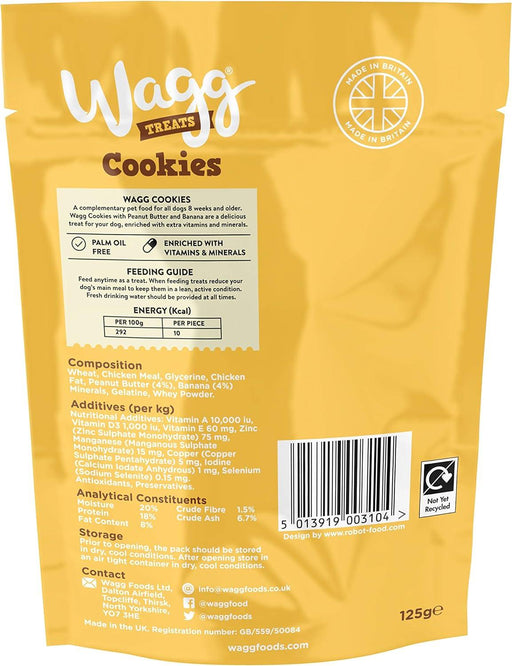 Wagg Cookies with Peanut Butter & Banana Cookie Bites Oven Baked Dog Treats - Ofypets