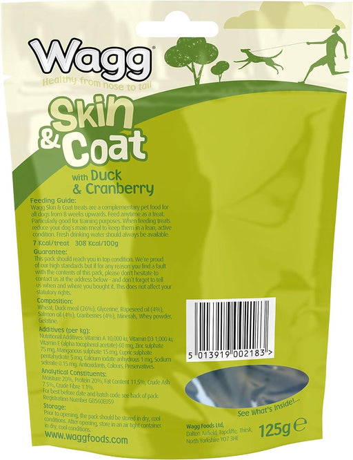 Wagg Skin and Coat with Duck and Cranberry Meaty Bites Oven Baked Dog Treats - Ofypets
