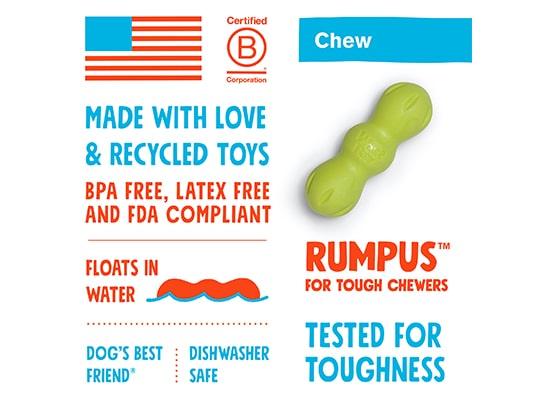 West Paw Zogoflex Rumpus Chew Toy for Dogs - Ofypets