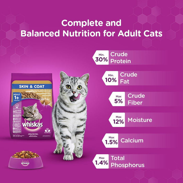 Whiskas Skin and Coat Chicken and Salmon Flavour Cat Food - Ofypets