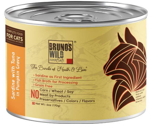 Brunos Wild Essentials Sardine with Tuna in Pumpkin Gravy Grain Free Cat Wet Food - Ofypets