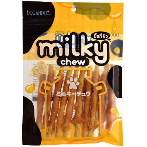 Dogaholic Cheese Milky Chew Chicken Stick Style Dog Treats - Ofypets