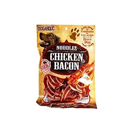 Dogaholic Noodles Chicken Bacon Strips Smoked Dog Treats - Ofypets