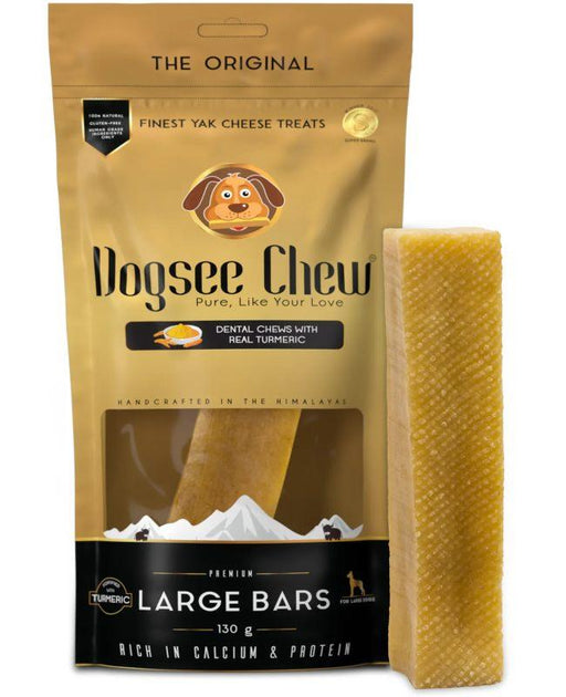 Dogsee Chew Cheese Turmeric Large Bars Premium Dental Treats for Large Dogs - Ofypets