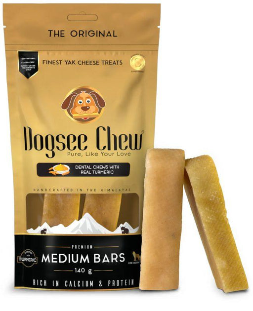 Dogsee Chew Cheese Turmeric Medium Bars Premium Dental Treats for Medium Dogs - Ofypets