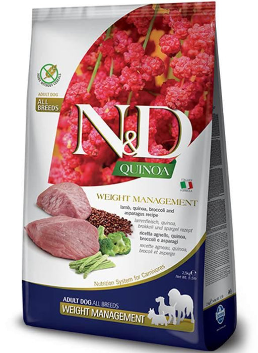 Farmina N&D Quinoa Grain Free Lamb and Broccoli Weight Management All Breeds Dog Food - Ofypets