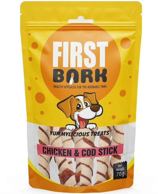 First Bark Chicken and Cod Stick Jerky Yummylicious Treats for Dogs - Ofypets