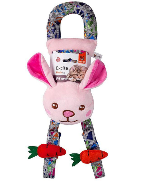 Fofos Blocky Meow Cat Toy Rabbit Door Hanger with Catnip - Ofypets