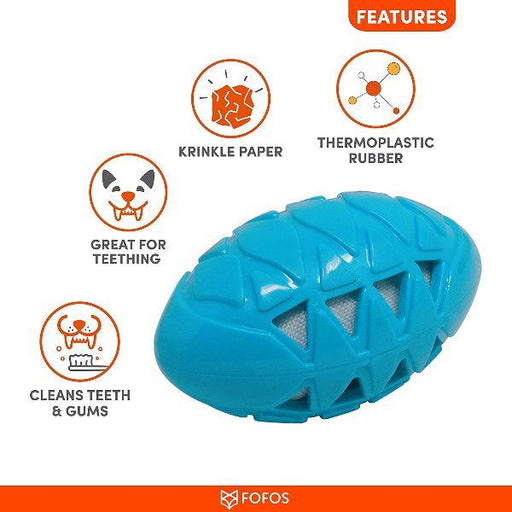 Fofos Crunch Football with Squeaker Teething Toys for Puppies and Dogs - Ofypets