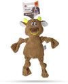Fofos Fluffy Cow Brown Squeaky Plush Toy for Puppies and Dogs - Ofypets