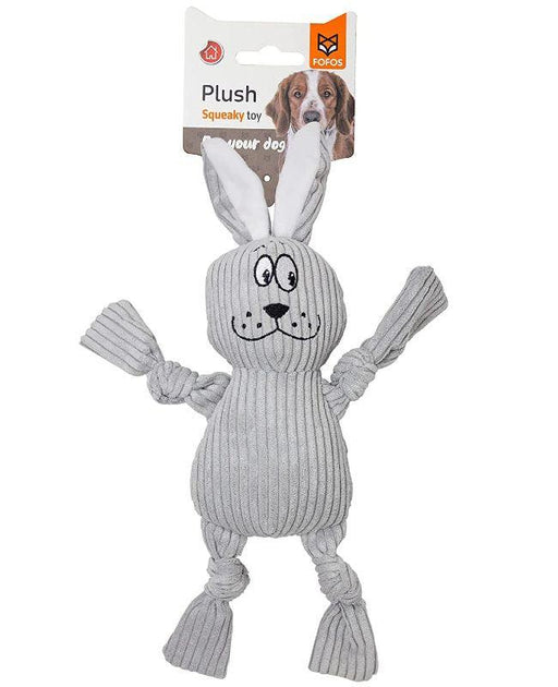 Fofos Fluffy Rabbit Grey Squeaky Plush Toy for Puppies and Dogs - Ofypets