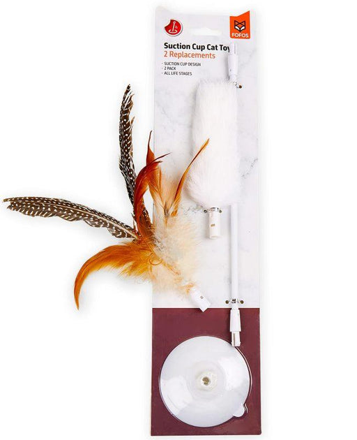 Fofos Interactive Cat Toy with Feather and Suction Cup - Ofypets