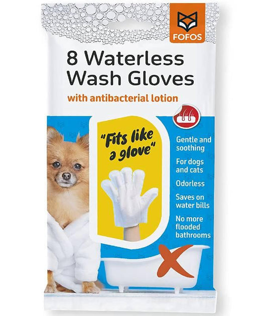 Fofos Waterless Wipes Dry Bath Wash Gloves for Dogs and Cats - Ofypets