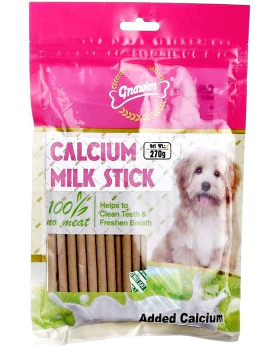 Gnawlers Calcium Milk Stick Dog Treats - Ofypets