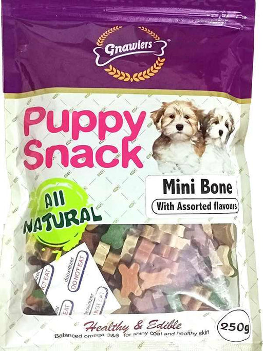 Gnawlers Puppy Snack Mini Bone with Assorted Flavours For Dogs & Puppies - Treats - Ofypets
