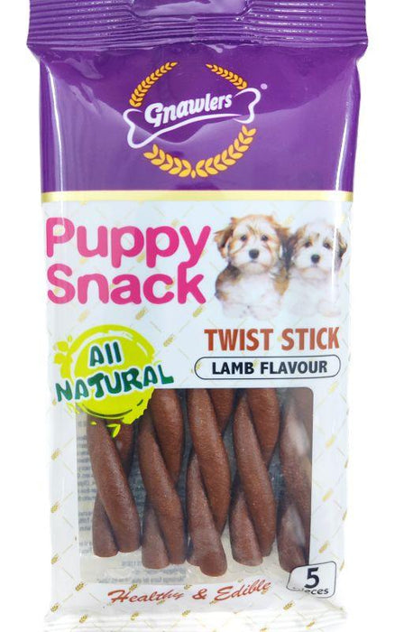 Gnawlers Puppy Snack Twist Stick Lamb Flavour For Puppies & Dogs - Treats - Ofypets