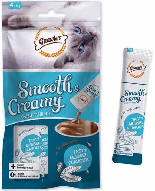 Gnawlers Smooth and Creamy Mussel Flavour Cat Treats - Ofypets