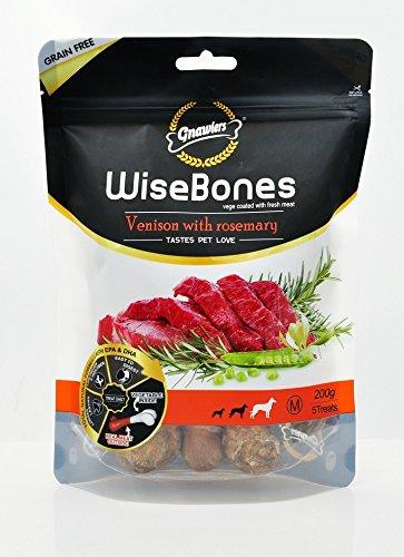 Gnawlers Wise Bones Venison with Rosemarry 200g Dog Treats - Ofypets
