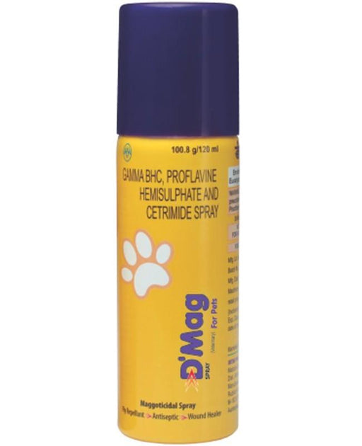 Intas D'Mag Topical Wound Healer Gamma BHC, Proflavine Hemisulphate and Cetrimide Spray for Pets - Ofypets