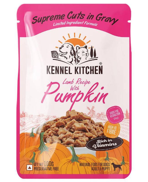 Kennel Kitchen Lamb Recipe with Pumpkin Supreme Cuts in Gravy for Adult Dogs and Puppy Wet Food - Ofypets