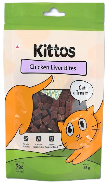 Kittos Purr-fect Chicken Liver Bites Cat Treats - Ofypets