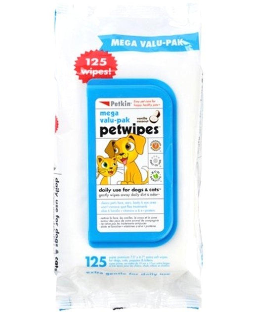 Petkin Pet wipes Mega Value Pack 125 Wipes - Ofypets