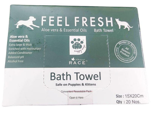 Race Feel Fresh Waterless Bath Towel Pet Wipes for Dogs and Cats - Ofypets