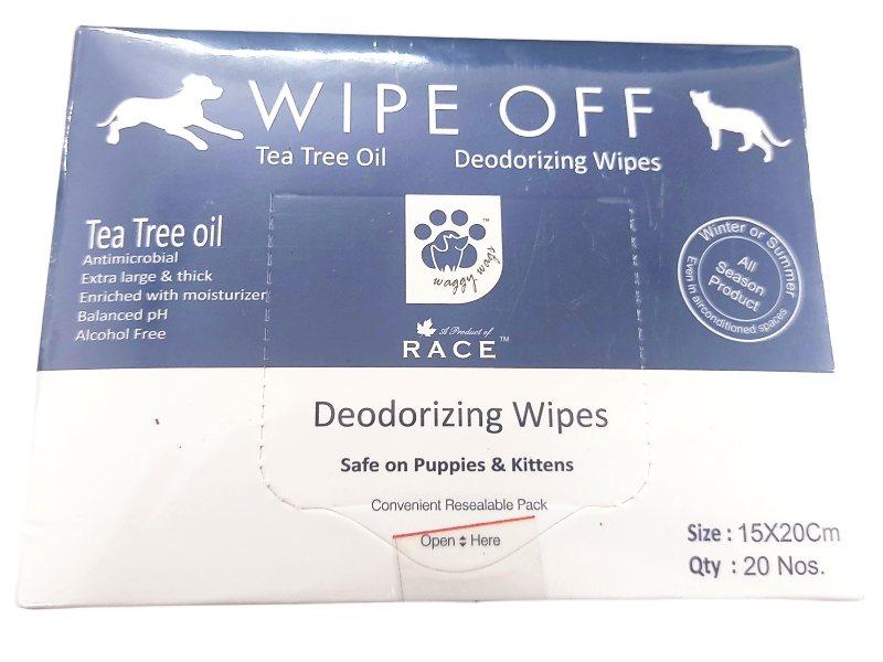 Race Wipe Off De-Odorizing Pet Wipes for Dogs and Cats - Ofypets