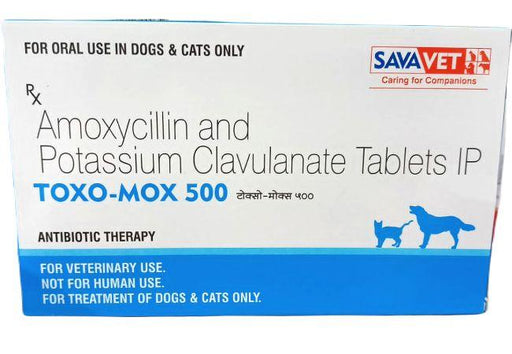 Savavet Toxo-Mox 250 / 500 Amoxycillin and Potassium Clavulanate Antibiotic Tablets for Dogs and Cats - Ofypets