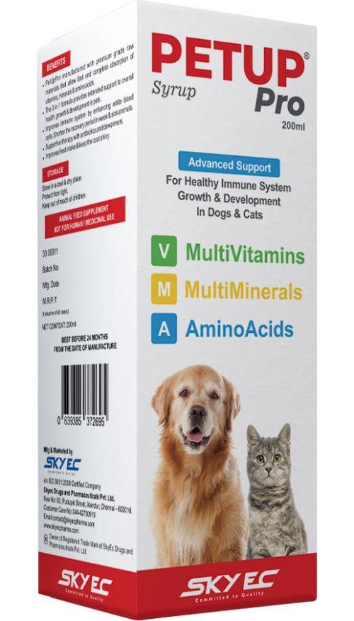 SkyEc PETUP Pro Multivitamin and Mineral Syrup Supplement for Dogs and Cats - Ofypets