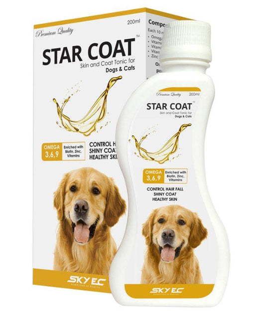 SkyEc STAR COAT Omega 3, 6, 9 Skin & Coat Supplement for Dogs and Cats - Ofypets