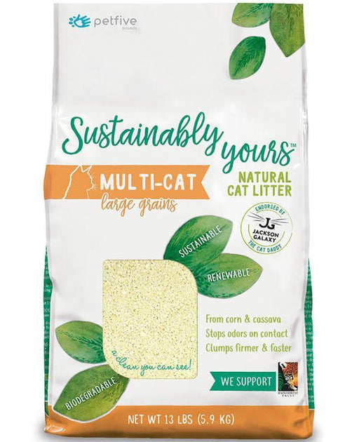 Sustainably Yours Multi-Cat Large Grain Natural Cat Litter - Ofypets