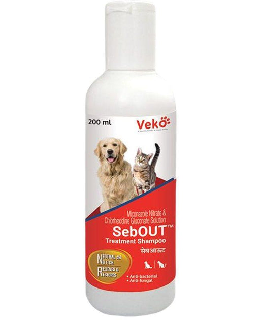 Veko Sebout Miconazole and Chlorhexidine Medicated Treatment Shampoo for Dogs and Cats - Ofypets