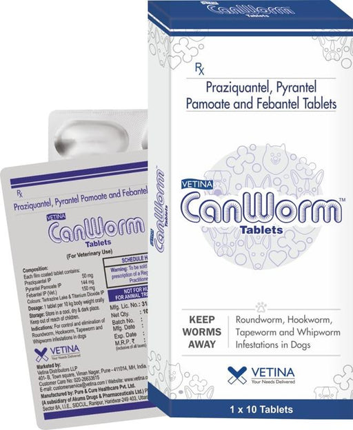 Vetina Canworm Deworming Tablets for Dogs - Ofypets