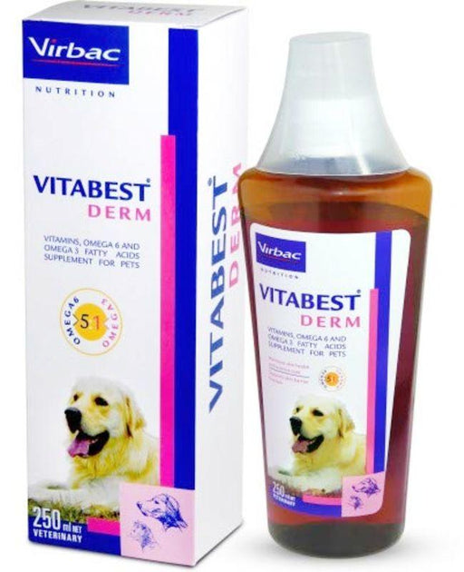 Virbac Vitabest Derm Omega Supplement for Cats and Dogs - Ofypets