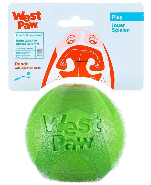 West Paw Zogoflex Echo Rando Bounce Squeezy Chew Ball Toy - Ofypets